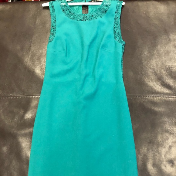 Zara Teal Knee Length Fitted dress - Picture 1 of 2